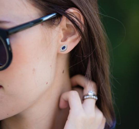 Blue marquise earrings