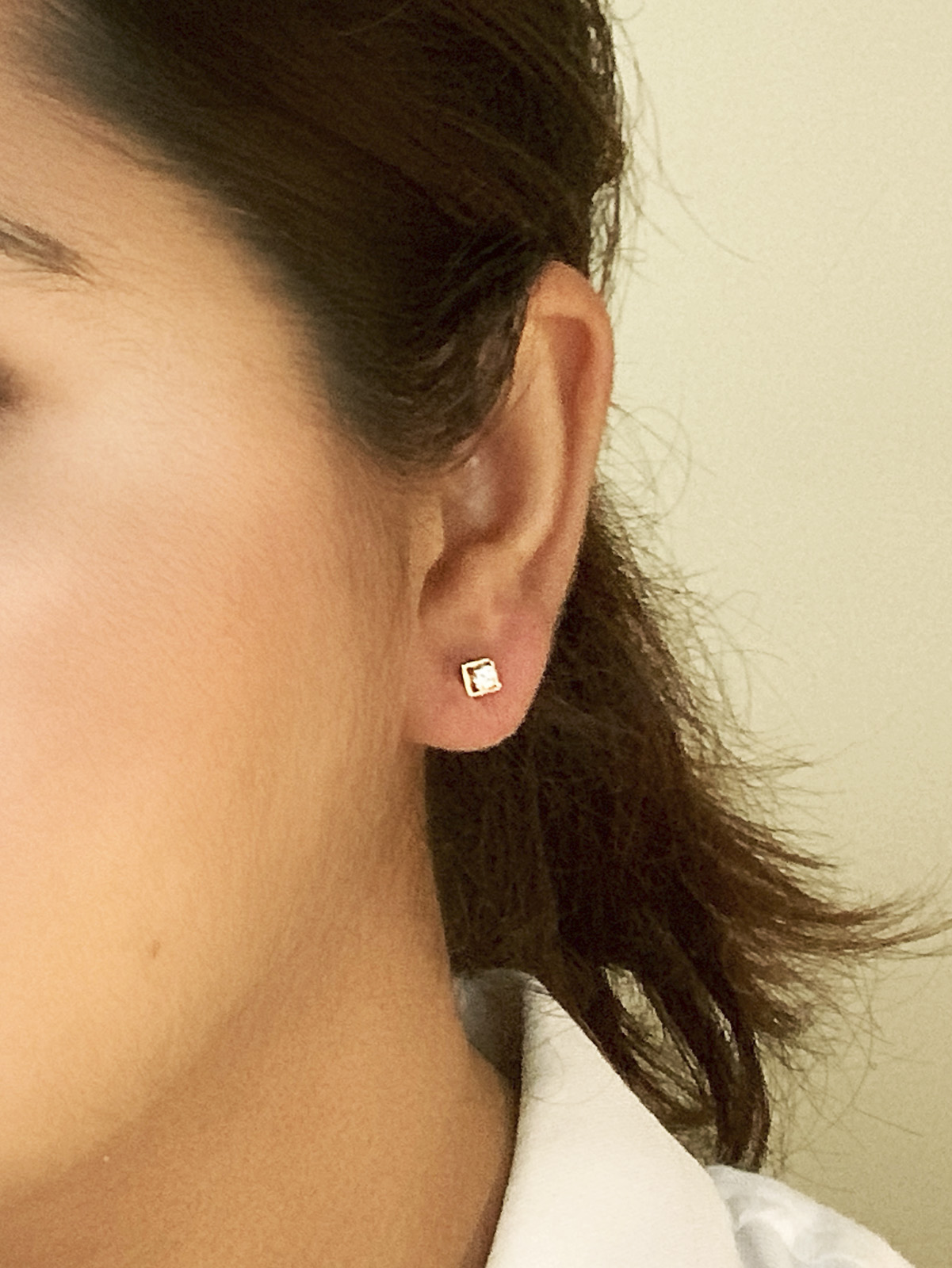Square Stud Diamond Earring