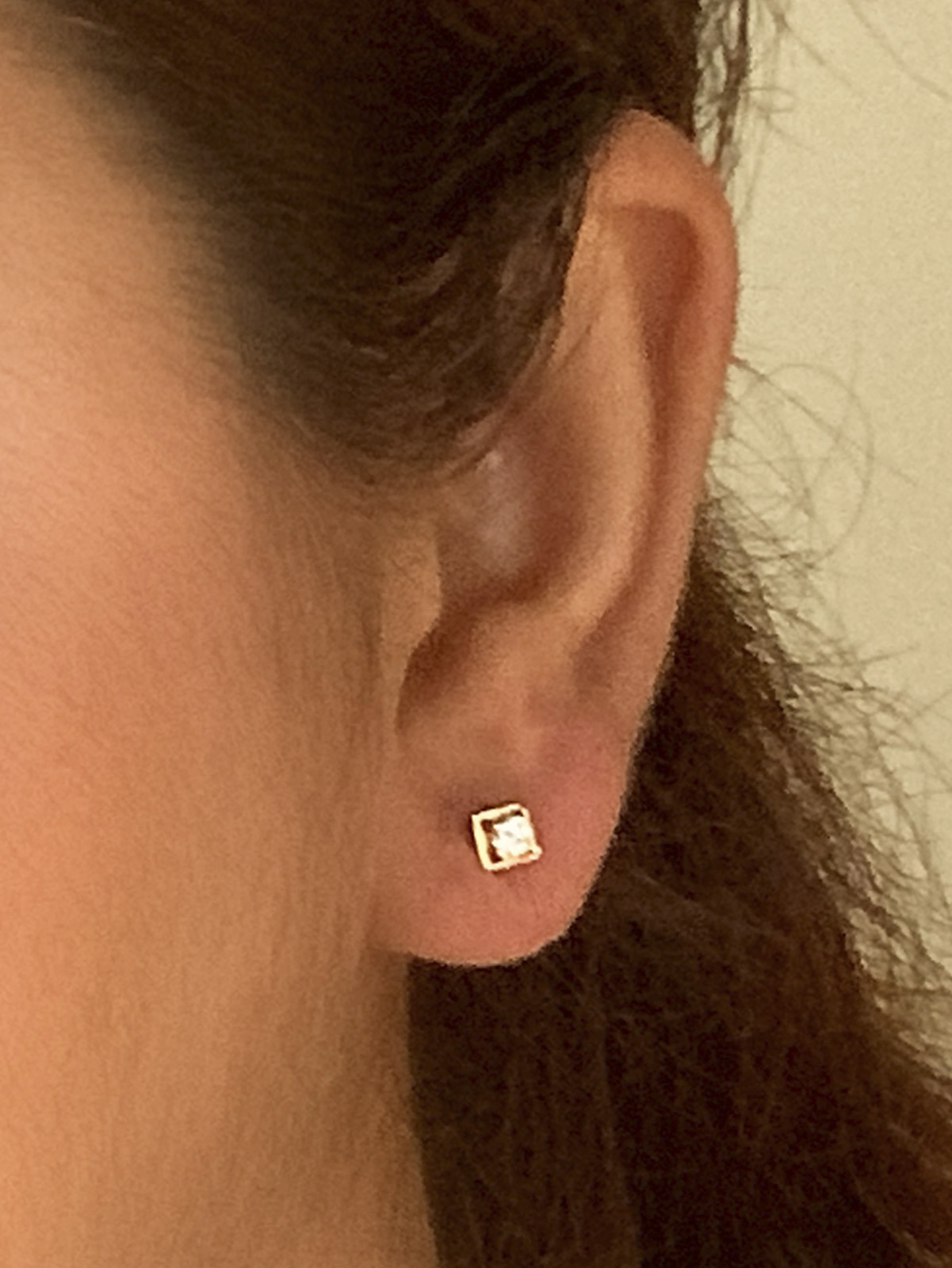 Square Stud Diamond Earrings