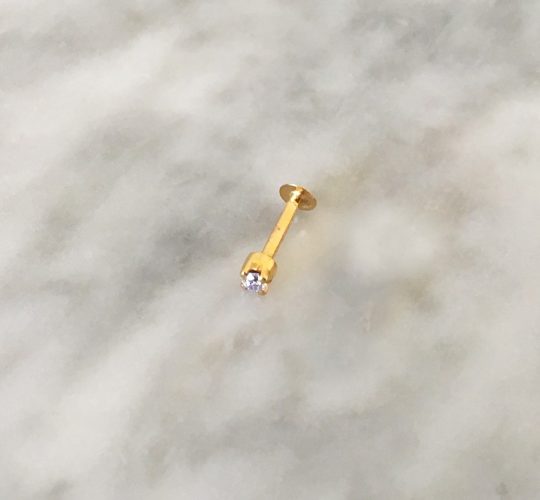 Yellow gold nose stud