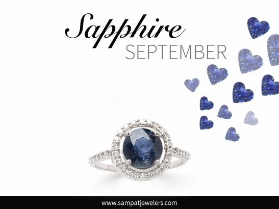 Blue Sapphire Halo Ring - September Birthstone