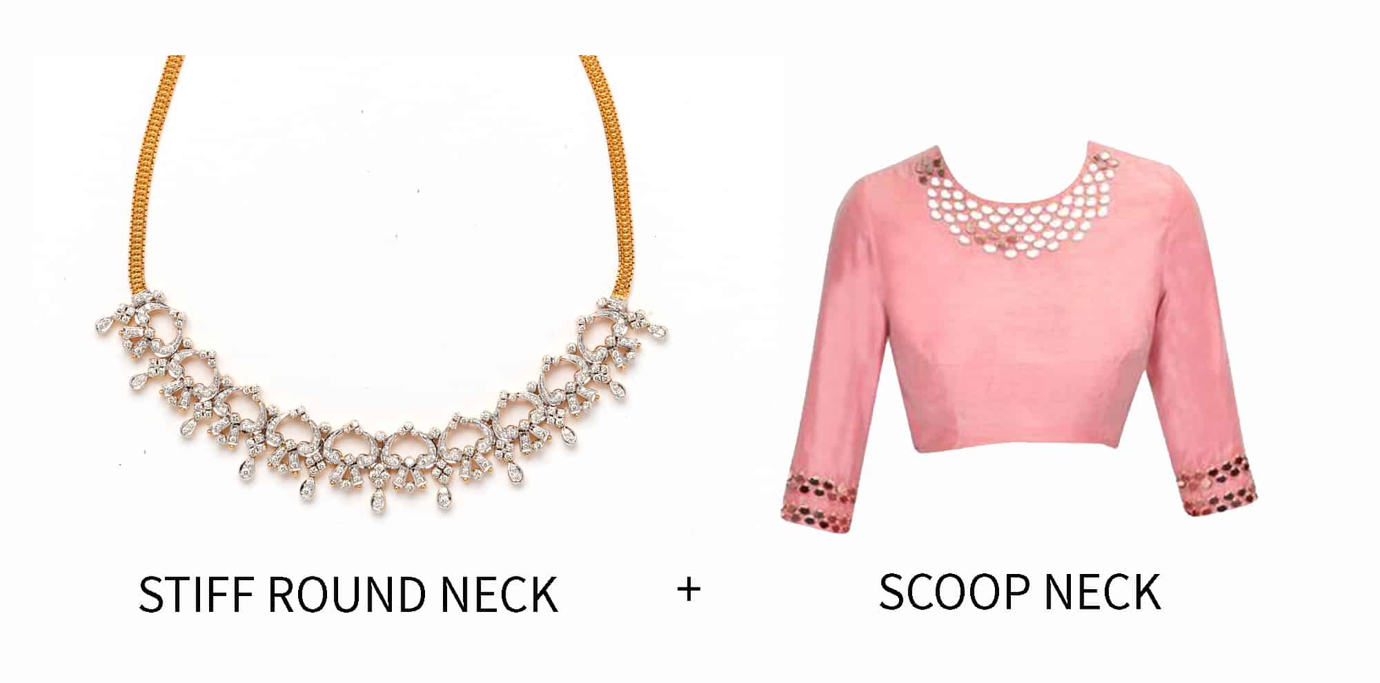 Scoop neckline diamond necklace