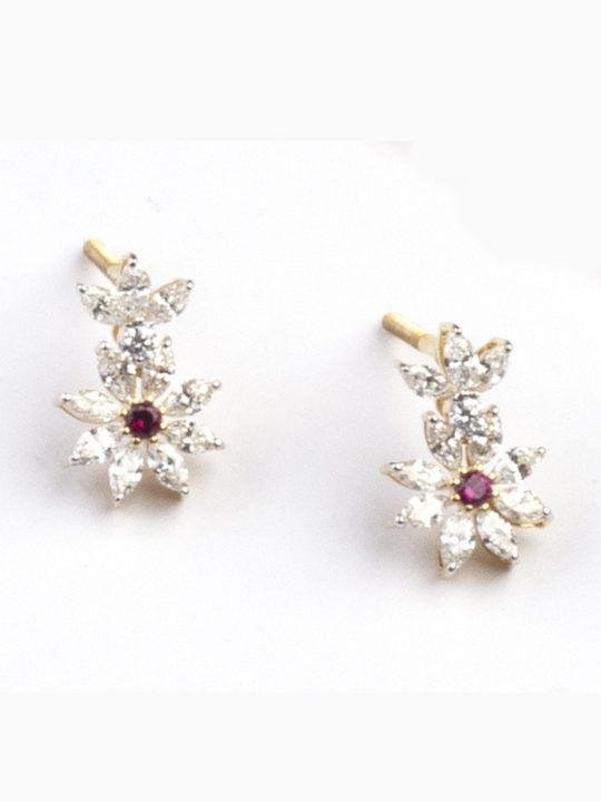 marquise diamond earrings with ruby