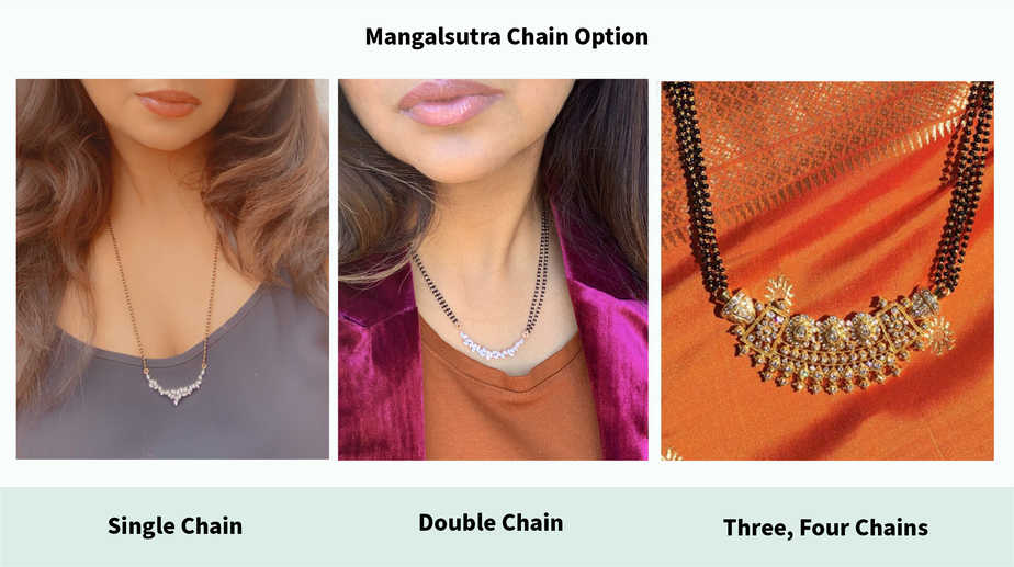 Examples of diamond mangalsutra black bead gold chains